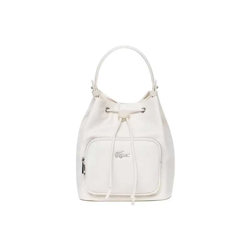 LACOSTE Nylon Bucket Bag Portable Crossbody Bag Shoulder Bag Women's White-1