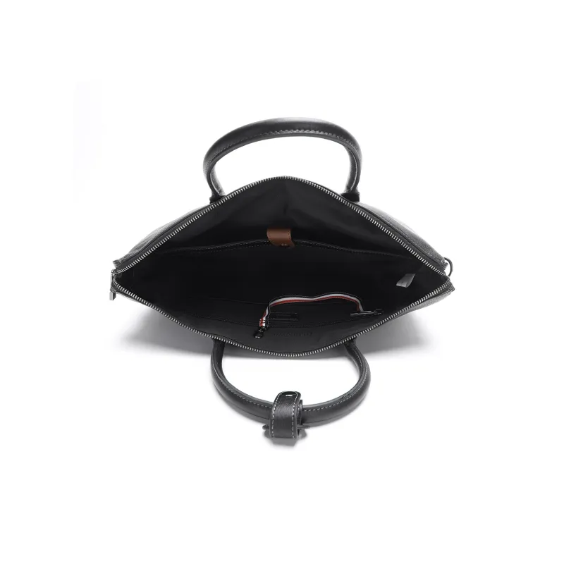 ELLE HOMME Cow Leather Briefcase Regular Men's Black-5