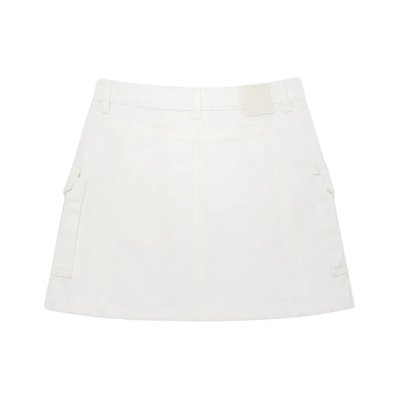 COVERNAT Denim Short Skirts Women's White-1