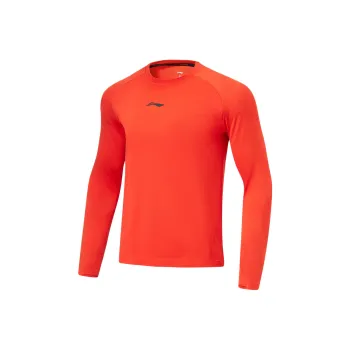 LiNing Long Sleeved T Shirts Men's Vermilion Orange