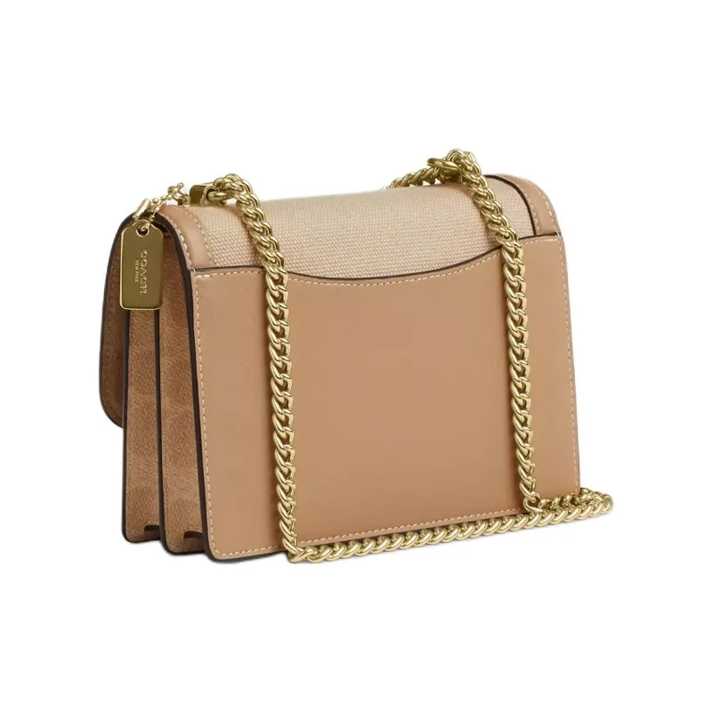 COACH Klare Coated Canvas Shoulder Bag Mini Women's Beige-1
