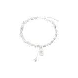 Silver Nugget Bamboo Bracelet