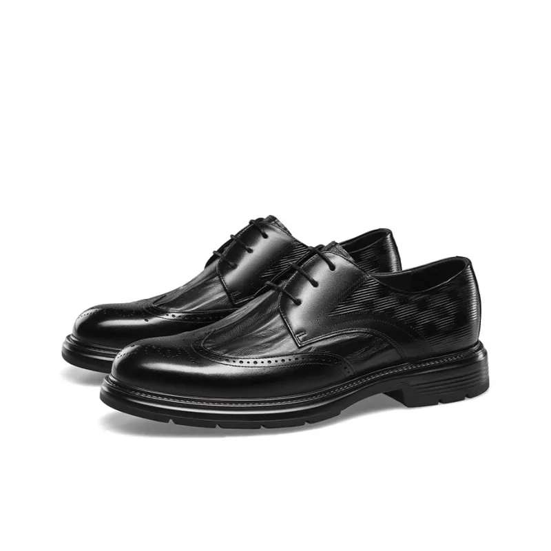 KANGNAI Dress Shoes Men Black/Brown-2