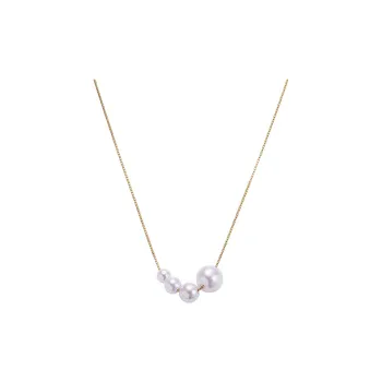 Di Su Xing 925 Sterling Silver Artificial Pearl Necklaces Women's