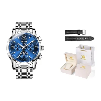 OLEVS Play The Cool Series Automatic Mechanical Movement Watch Men's Watches Blue Dial
