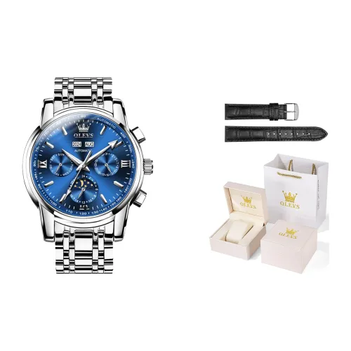 OLEVS Play The Cool Series Automatic Mechanical Movement Watch Men's Watches Blue Dial