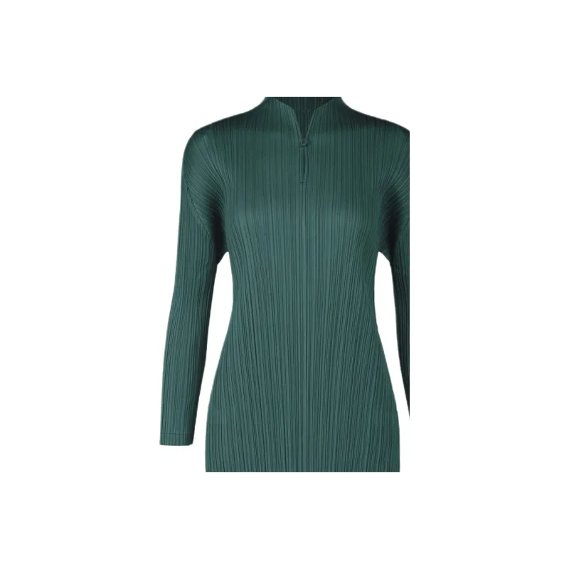PLEATS PLEASE ISSEY MIYAKE Long Sleeved Dresses Women's Green-1