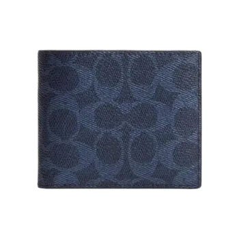 COACH Coated Canvas Wallet Mini Men's Blue