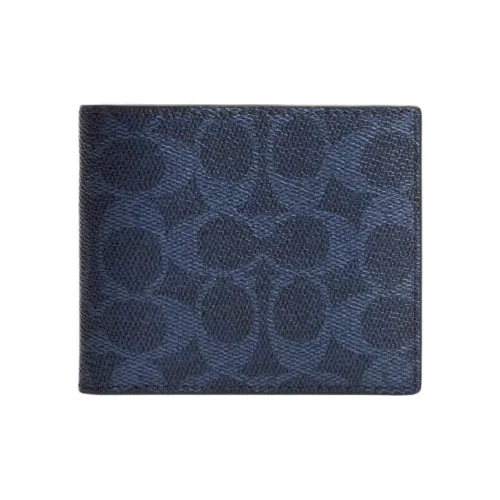 COACH Coated Canvas Wallet Mini Men's Blue