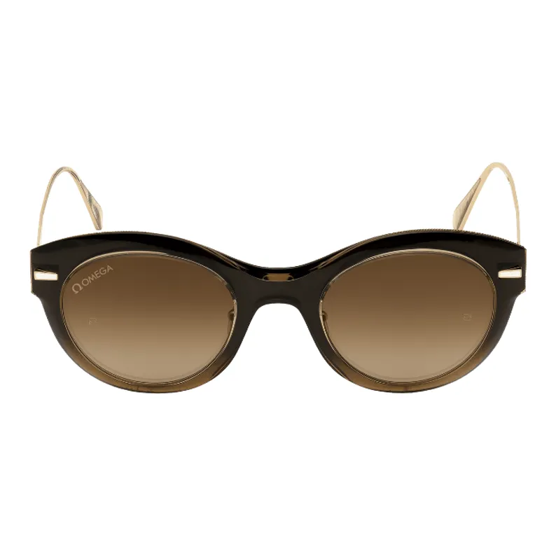 OMEGA Metal Cat Eye Sunglasses Women's Black-1