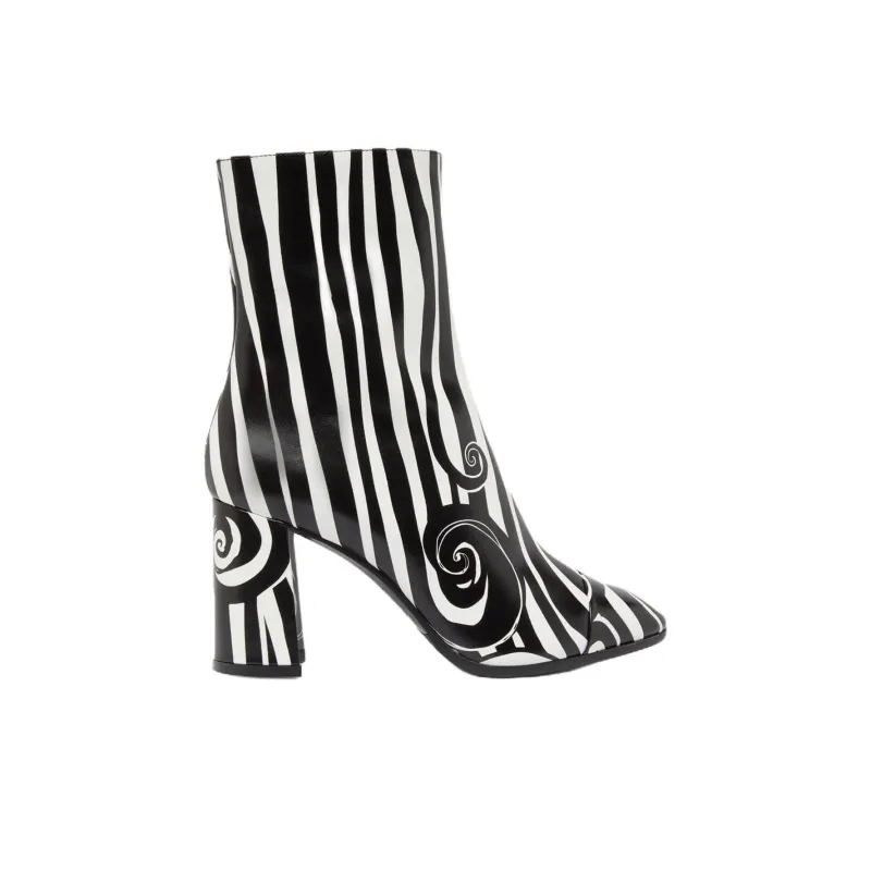 Carel Donna Ankle Boots 8.5cm Women's Black White-1