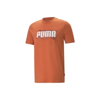 PUMA GRAPHICS Puma Wording Tee T Shirt Men's Orange