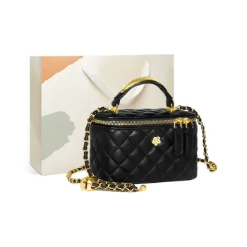 15 MINS Synthetic Leather Box Bag Shoulder Bag Crossbody Bag Handbag Mini Women's Black