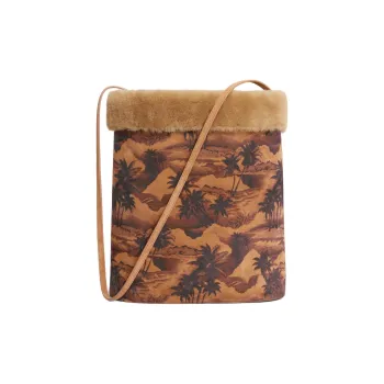 CELINE Suede Bucket Bags Crossbody Bag Shoulder Bag Men's Brown