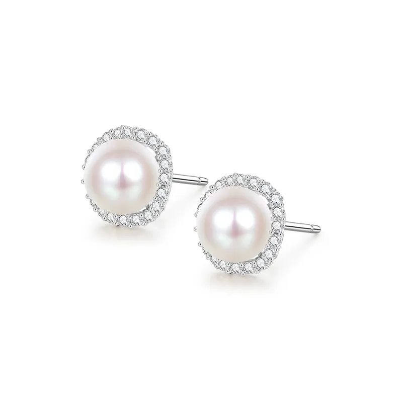 Mokinggran Pearl Stud Earrings Women's-1