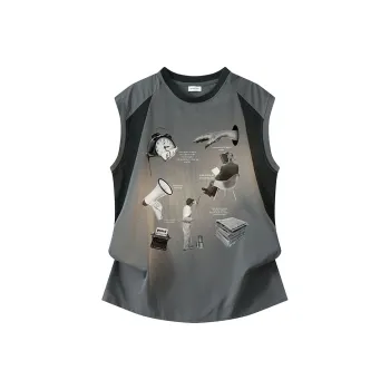 YOSICIL Tank Tops Unisex Dark Gray