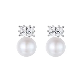 ZHOUBAIFU Pearl Stud Earrings Unisex