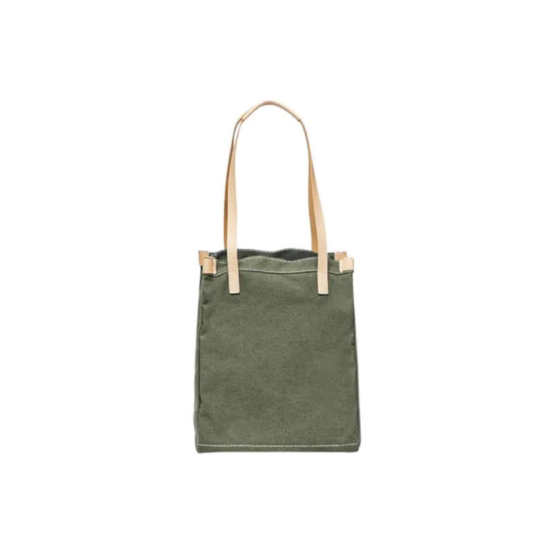 Julychagall Canvas With Cow Leather Canvas Bag, Tote Bag, Handbag, Shoulder Bag Unisex Light Green/Original-1