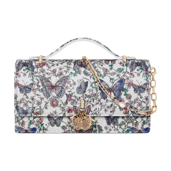 DIOR My Dior Cow Leather One Shoulder Handbag Mini Women's White