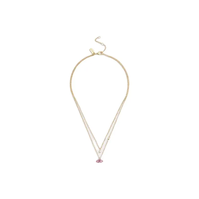 COACH Brass Plated, Glass, Cubic Zircon Necklaces Women's Gold-1