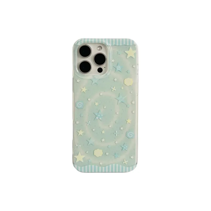 Sopi Acrylic Material Tornado Shell Star Phone Cases Compatible With IPhone 16/15 Pro Max/Apple 13/14 Pro/Max-4