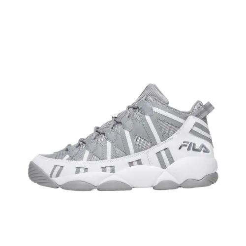 FILA Stackhouse Spaghetti Mid Top Basketball Shoes Men's Gray White