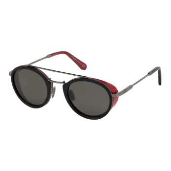 OMEGA Metal Acetate Aviator Sunglasses Unisex Black