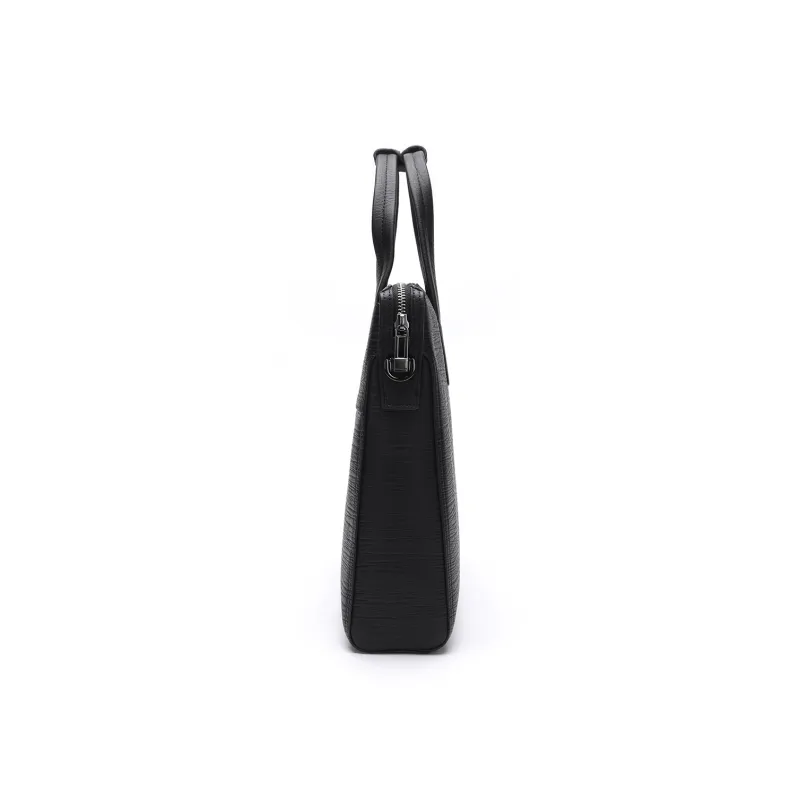 ELLE HOMME Cow Leather Briefcase Regular Men's Black-2