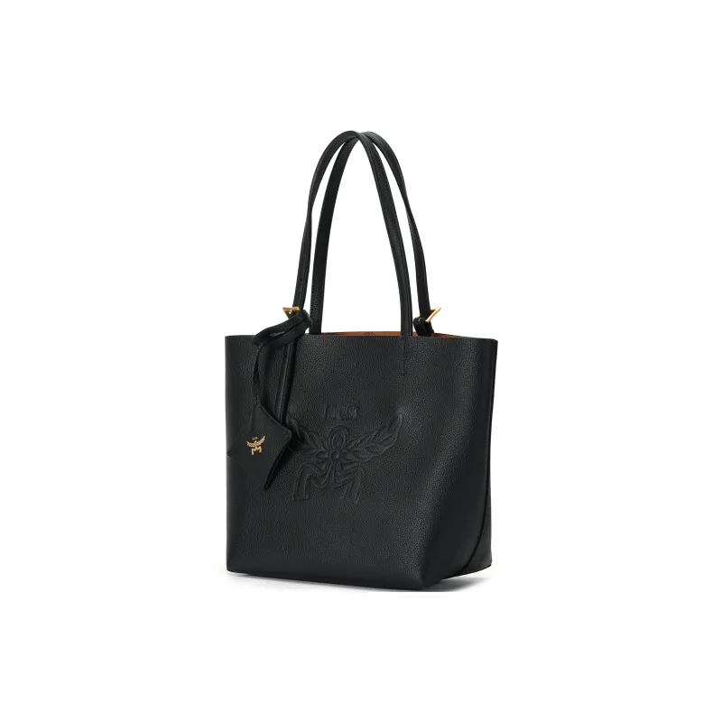 MCM Leather Tote Bag, Shopping Bag, Shoulder Bag, Handbag Mini Women's Black-1