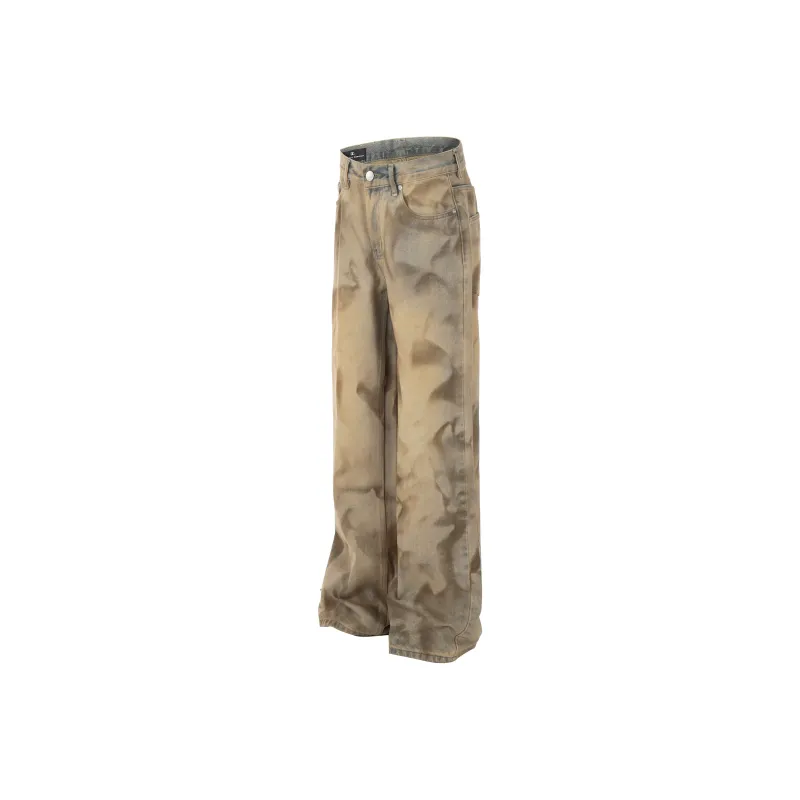 HEIYIXIANSHENG Jeans Unisex Earth Yellow-2