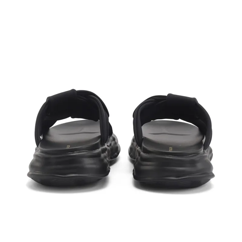 TOM TAILOR PU Polyurethane Slip Resistant Abrasion Resistant Cushioning Slide Slippers Men's Black-4