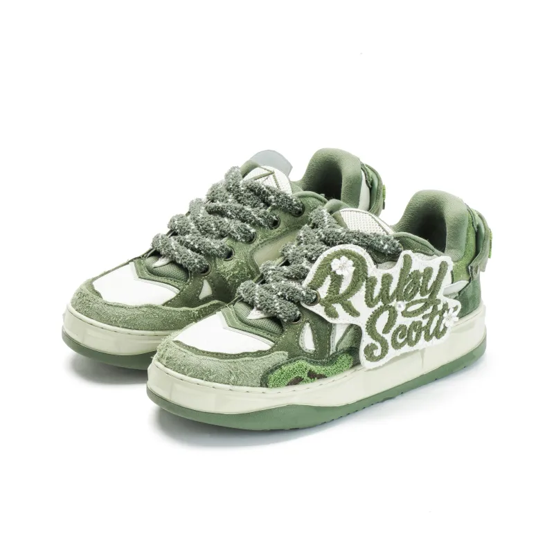 Ruby Scott The Wizard Of Oz 'All Of Green' Low Top Skateboard Shoes Unisex Moss Green-4