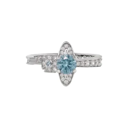 Vivienne Westwood Crystal, Platinum Plated, Recycled Silver, Zircon Rings Unisex Silver