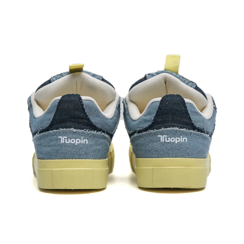 TUOPIN Low Top Skateboard Shoes Women's Yellow Cream Green-10