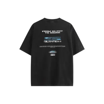Silente Drop Shoulder Sleeve T Shirt Unisex Washed Black