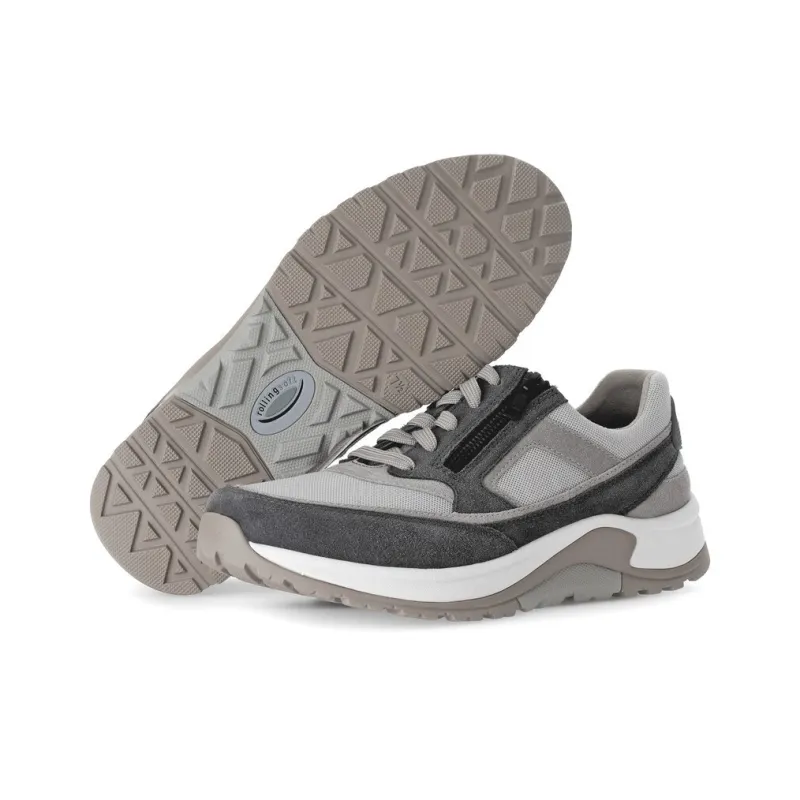 Gabor Rollingsoft Slip Resistant And Breathable Low Top Casual Shoes Men's Gray-5