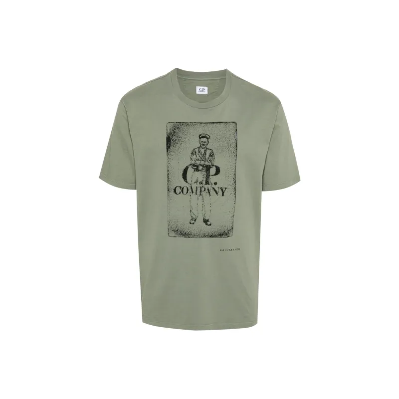 C.P.Company Graphic Printed Crewneck T Shirt-0