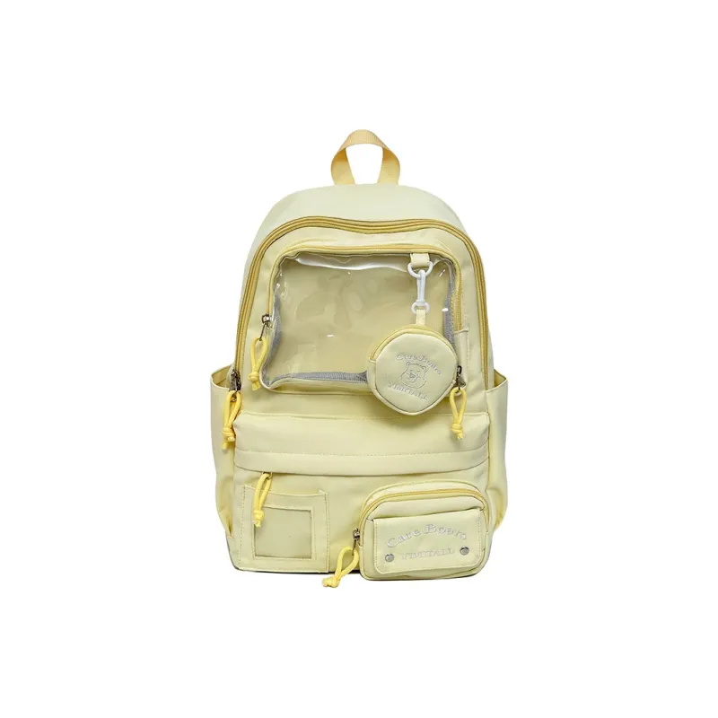 Deli Bear Nylon Backpack Women's White/Blue/Black/Yellow/Purple-11