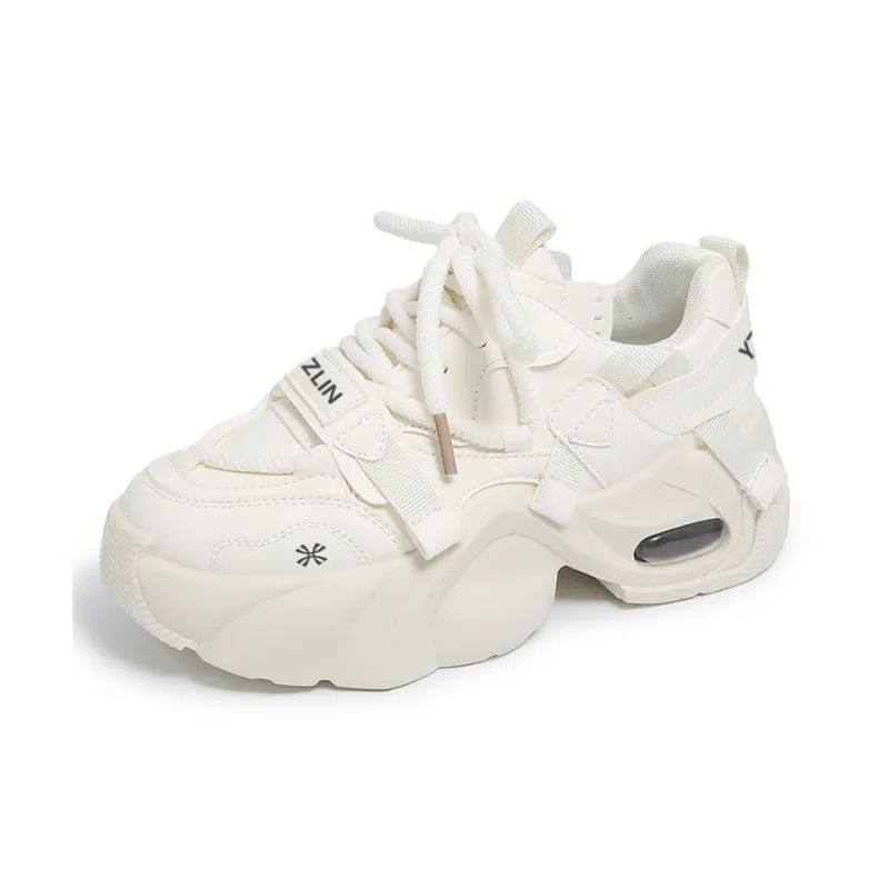 YUZHAOLIN Anti-Slip And Wear-Resistant Height Increasing Low-Top Chunky Sneakers Women's-0