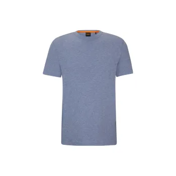 HUGO BOSS Cotton Jersey T Shirt With Tonal Logo T Shirt Men's Light Blue