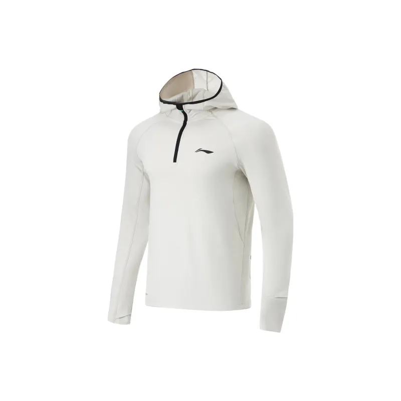 LiNing Raglan Sleeve T Shirt Men's Silver Birch Gray-0