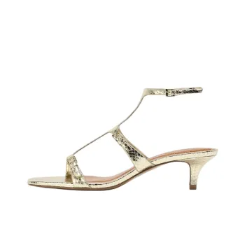 ZARA Strap Sandals 4cm Women's Gold
