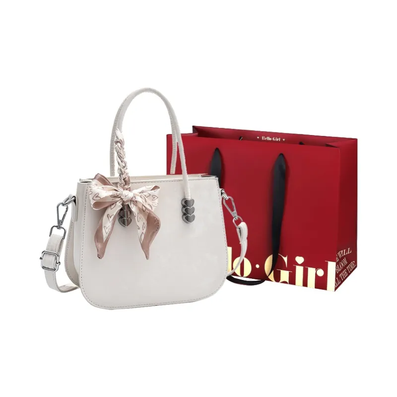 GOX PU One Shoulder Handbag Women's White/Gray/Black/Khaki/Blue/Pink-0