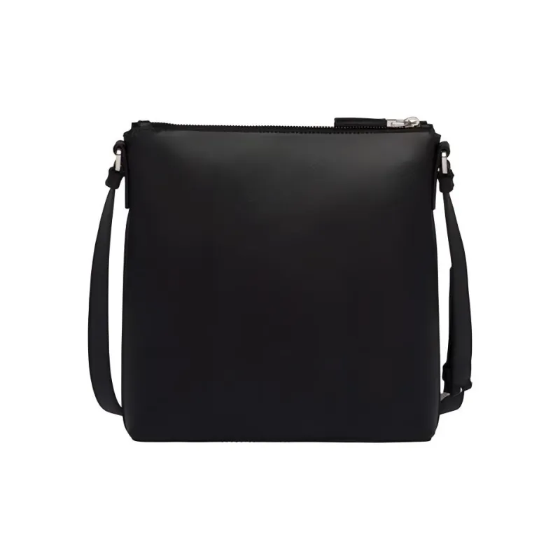 PRADA Saffiano Crocodile Leather Trim Shoulder Bag Crossbody Bag Regular Men's Black-2
