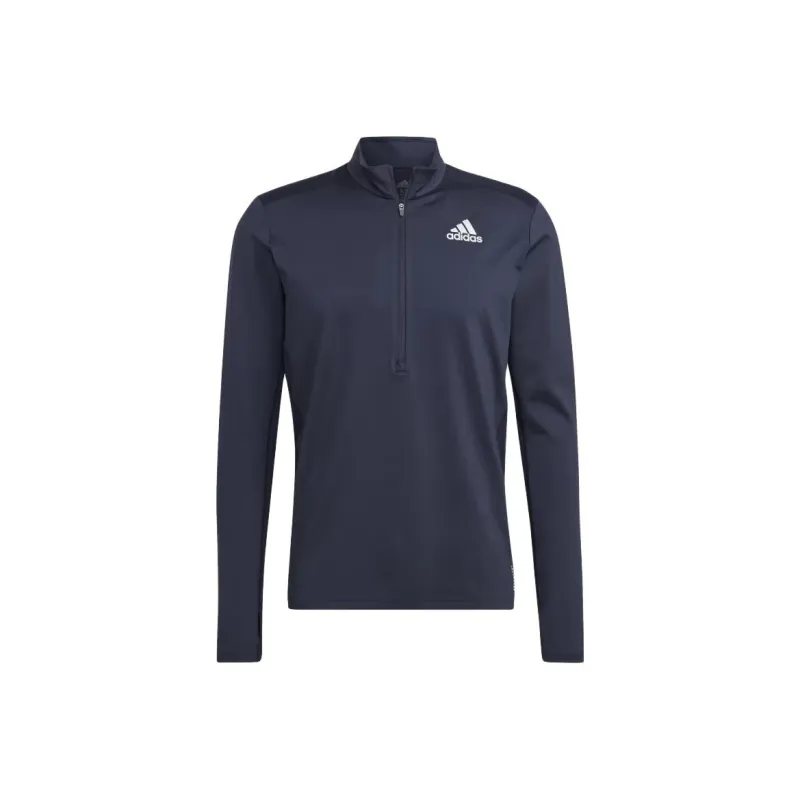 Adidas Own THE Run 1/2 Zip Long Sleeve Tee T-Shirt Men's Dark Blue-0