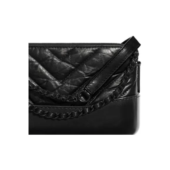 CHANEL GabrielleSo Black Calfskin Hobo Bag, Shoulder Bag, Crossbody Bag Mini Women's Black-4