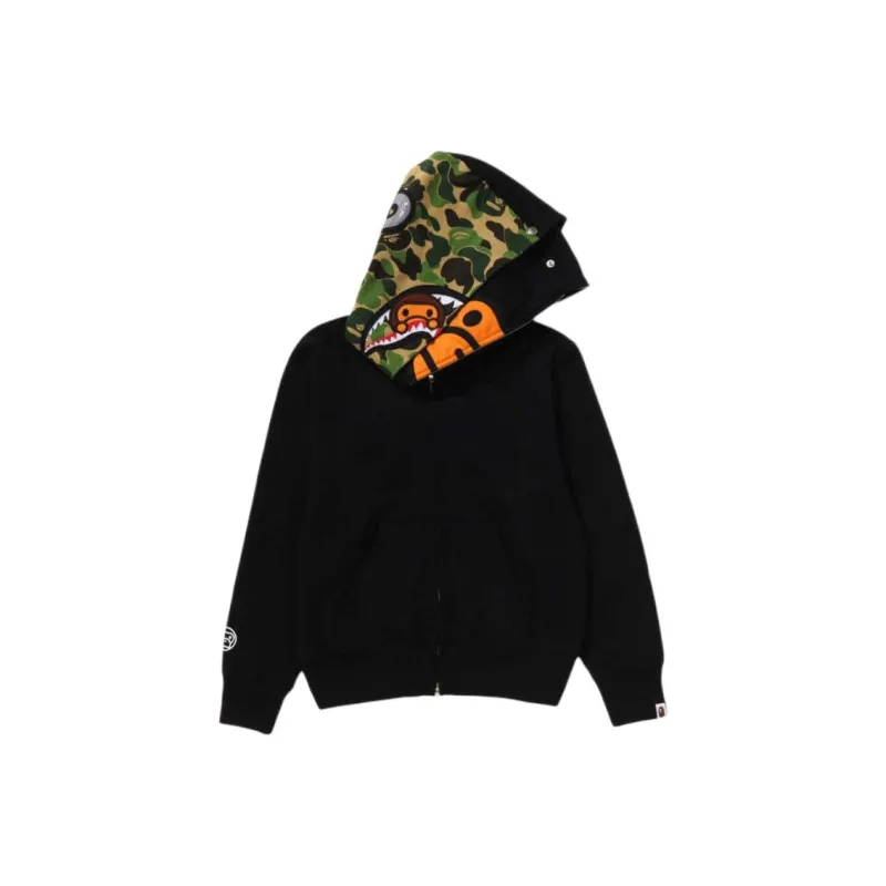Bape Women's Milo Shark Full Zip Double Hoodie Pink-2
