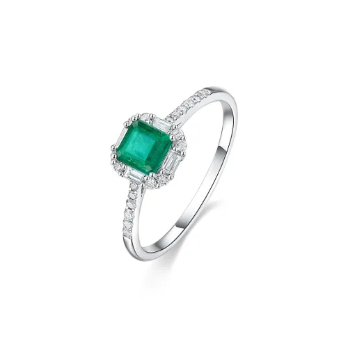 Luxury Beads Natural Emerald Rings Women's
