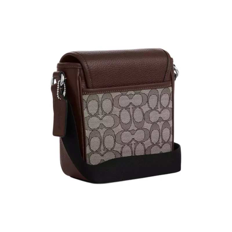 COACH LUCASSignature Smooth Calfskin Shoulder Bag, Crossbody Bag Mini Men's Brown-1