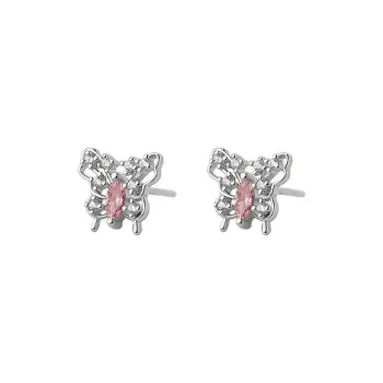 GIFT&CO S999 Fine Silver Sterling Silver Stud Earrings Women's